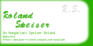 roland speiser business card